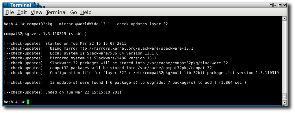 using compat32pkg in mode --check-updates layer-32