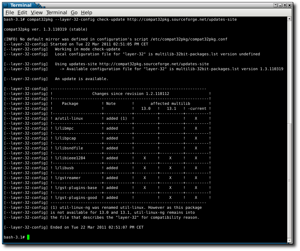 using compat32pkg in mode --layer-32-config check-update <url>