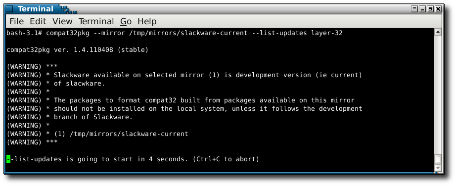use of slackware-current mirror