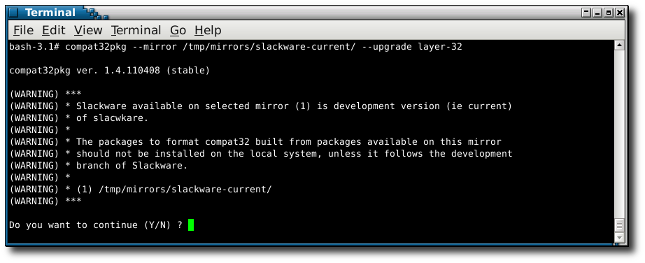 use of slackware-current mirror